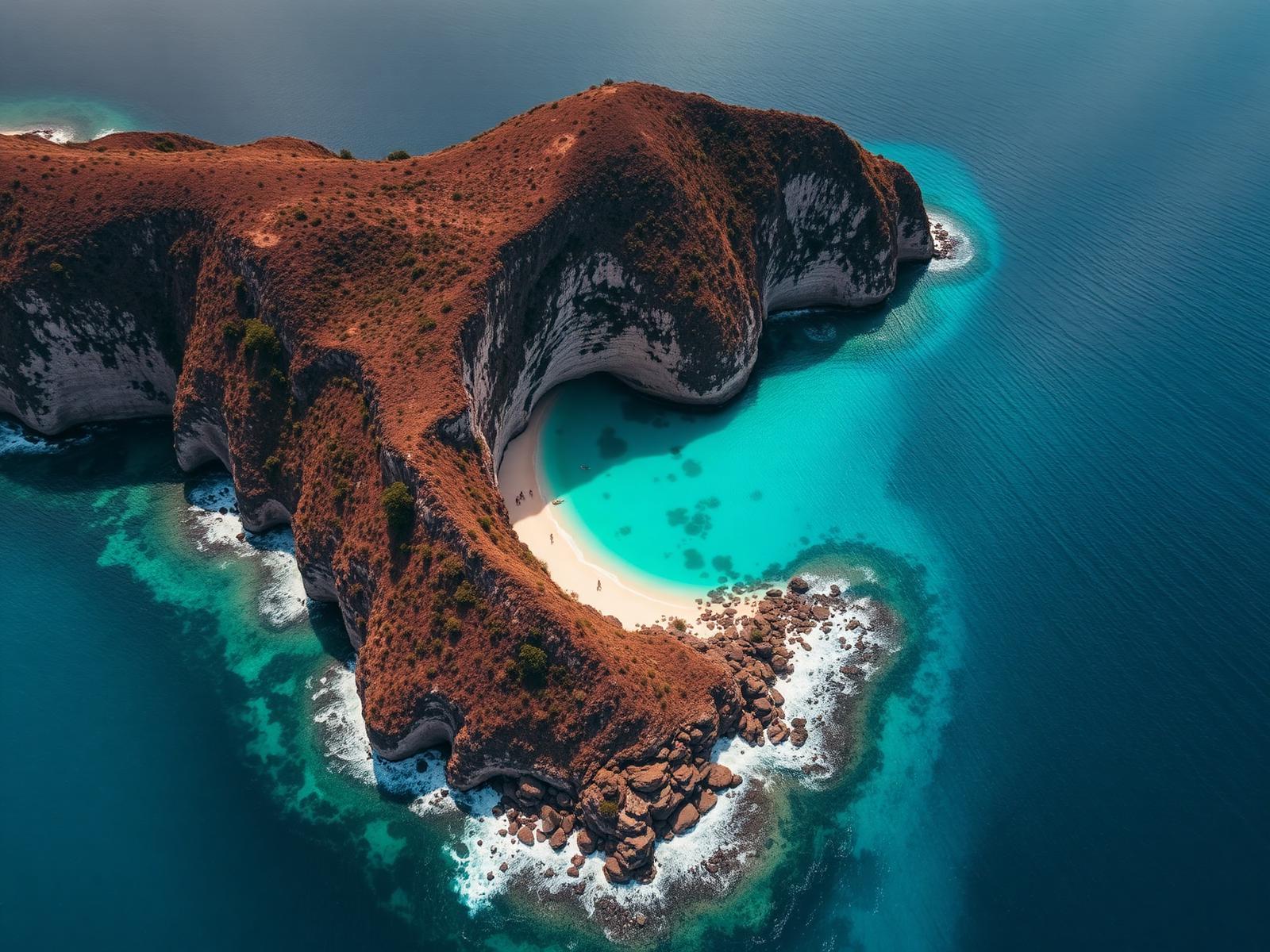 Cala escondida en la costa mexicana
